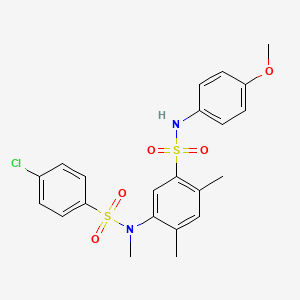 molecular formula C22H23ClN2O5S2 B4048901 5-[[(4-氯苯基)磺酰基](甲基)氨基]-N-(4-甲氧基苯基)-2,4-二甲苯磺酰胺 