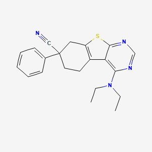 molecular formula C21H22N4S B4048924 4-(二乙氨基)-7-苯基-5,6,7,8-四氢[1]苯并噻吩并[2,3-d]嘧啶-7-腈 