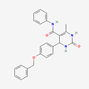 molecular formula C25H23N3O3 B4048937 4-[4-(benzyloxy)phenyl]-6-methyl-2-oxo-N-phenyl-1,2,3,4-tetrahydropyrimidine-5-carboxamide 