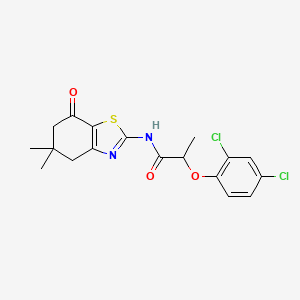 molecular formula C18H18Cl2N2O3S B4048979 2-(2,4-dichlorophenoxy)-N-(5,5-dimethyl-7-oxo-4,5,6,7-tetrahydro-1,3-benzothiazol-2-yl)propanamide 