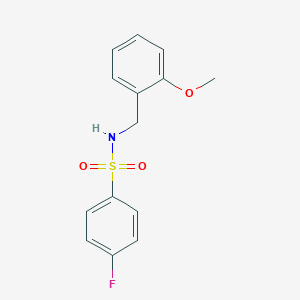 molecular formula C14H14FNO3S B404898 4-fluoro-N-(2-methoxybenzyl)benzenesulfonamide 