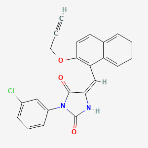 molecular formula C23H15ClN2O3 B4048988 (5E)-3-(3-chlorophenyl)-5-[(2-prop-2-ynoxynaphthalen-1-yl)methylidene]imidazolidine-2,4-dione 