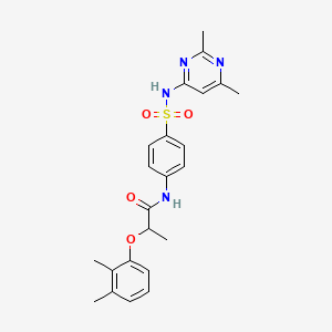 molecular formula C23H26N4O4S B4049012 2-(2,3-dimethylphenoxy)-N-(4-{[(2,6-dimethyl-4-pyrimidinyl)amino]sulfonyl}phenyl)propanamide 