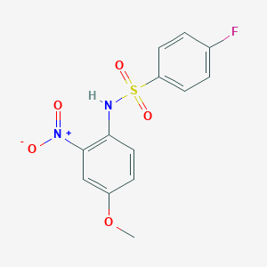 molecular formula C13H11FN2O5S B404902 4-fluoro-N-(4-methoxy-2-nitrophenyl)benzenesulfonamide 