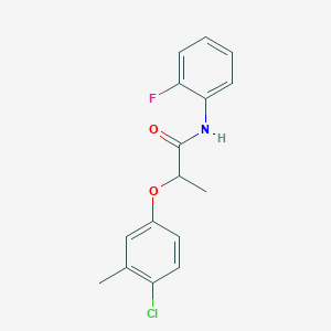 molecular formula C16H15ClFNO2 B4049030 2-(4-chloro-3-methylphenoxy)-N-(2-fluorophenyl)propanamide 