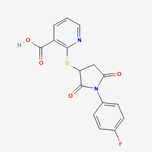 2-{[1-(4-Fluorophenyl)-2,5-dioxopyrrolidin-3-yl]sulfanyl}pyridine-3-carboxylic acid