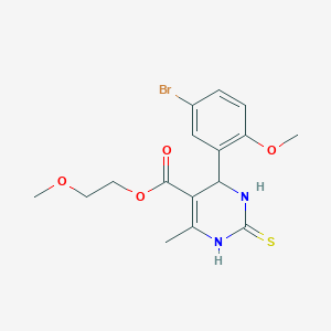 molecular formula C16H19BrN2O4S B4049059 2-methoxyethyl 4-(5-bromo-2-methoxyphenyl)-6-methyl-2-thioxo-1,2,3,4-tetrahydro-5-pyrimidinecarboxylate 