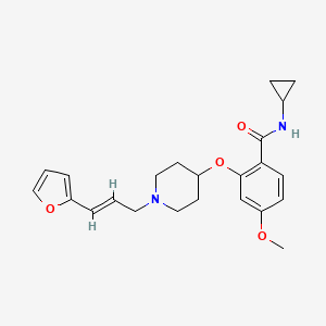 molecular formula C23H28N2O4 B4049091 N-cyclopropyl-2-[1-[(E)-3-(furan-2-yl)prop-2-enyl]piperidin-4-yl]oxy-4-methoxybenzamide 