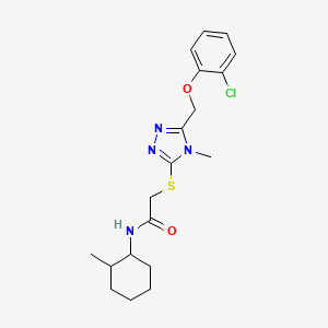 molecular formula C19H25ClN4O2S B4049096 2-({5-[(2-氯苯氧基)甲基]-4-甲基-4H-1,2,4-三唑-3-基}硫代)-N-(2-甲基环己基)乙酰胺 