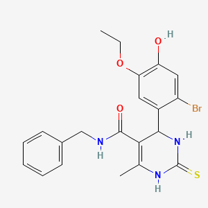 molecular formula C21H22BrN3O3S B4049101 N-benzyl-4-(2-bromo-5-ethoxy-4-hydroxyphenyl)-6-methyl-2-thioxo-1,2,3,4-tetrahydro-5-pyrimidinecarboxamide 