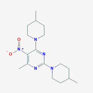 molecular formula C17H27N5O2 B4049119 4-甲基-2,6-双(4-甲基-1-哌啶基)-5-硝基嘧啶 