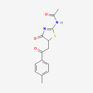 N-{5-[2-(4-methylphenyl)-2-oxoethyl]-4-oxo-1,3-thiazolidin-2-ylidene}acetamide