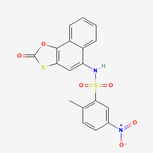 molecular formula C18H12N2O6S2 B4049170 2-methyl-5-nitro-N-(2-oxonaphtho[2,1-d][1,3]oxathiol-5-yl)benzenesulfonamide 