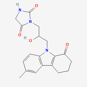 molecular formula C19H21N3O4 B4049196 3-[2-hydroxy-3-(6-methyl-1-oxo-1,2,3,4-tetrahydro-9H-carbazol-9-yl)propyl]-2,4-imidazolidinedione 