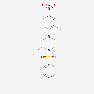 molecular formula C18H20FN3O4S B4049199 4-(2-Fluoro-4-nitrophenyl)-2-methyl-1-(4-methylphenyl)sulfonylpiperazine 