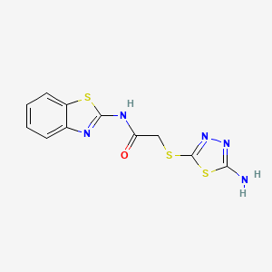 2-[(5-amino-1,3,4-thiadiazol-2-yl)sulfanyl]-N-(1,3-benzothiazol-2-yl)acetamide