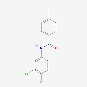 molecular formula C14H11ClFNO B404921 N-(3-chloro-4-fluorophenyl)-4-methylbenzamide CAS No. 329938-69-4