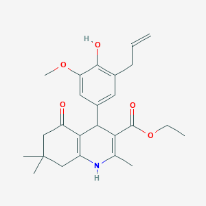 molecular formula C25H31NO5 B4049215 4-(3-烯丙基-4-羟基-5-甲氧苯基)-2,7,7-三甲基-5-氧代-1,4,5,6,7,8-六氢-3-喹啉甲酸乙酯 