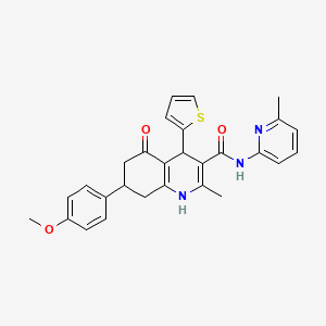 7-(4-methoxyphenyl)-2-methyl-N-(6-methyl-2-pyridinyl)-5-oxo-4-(2-thienyl)-1,4,5,6,7,8-hexahydro-3-quinolinecarboxamide