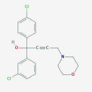 molecular formula C20H19Cl2NO2 B4049242 1-(3-氯苯基)-1-(4-氯苯基)-4-(4-吗啉基)-2-丁炔-1-醇 