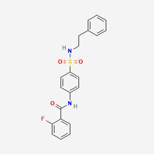 molecular formula C21H19FN2O3S B4049243 2-fluoro-N-{4-[(2-phenylethyl)sulfamoyl]phenyl}benzamide 