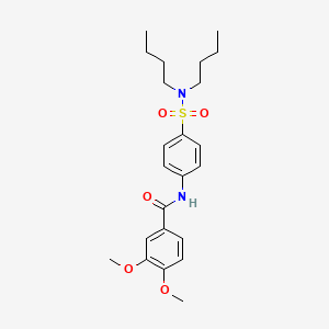 molecular formula C23H32N2O5S B4049250 N-[4-(dibutylsulfamoyl)phenyl]-3,4-dimethoxybenzamide 