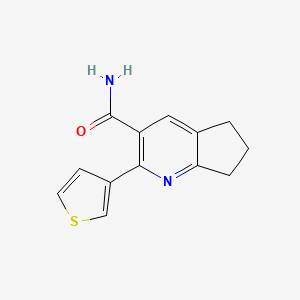 2-thiophen-3-yl-6,7-dihydro-5H-cyclopenta[b]pyridine-3-carboxamide