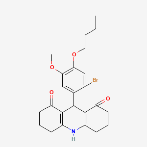 molecular formula C24H28BrNO4 B4049300 9-(2-溴-4-丁氧基-5-甲氧基苯基)-3,4,6,7,9,10-六氢-1,8(2H,5H)-吖啶二酮 