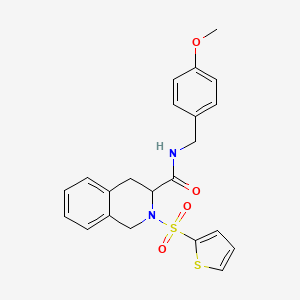 molecular formula C22H22N2O4S2 B4049344 N-[(4-METHOXYPHENYL)METHYL]-2-(THIOPHENE-2-SULFONYL)-1,2,3,4-TETRAHYDROISOQUINOLINE-3-CARBOXAMIDE 