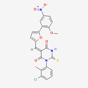 (5E)-1-(3-chloro-2-methylphenyl)-5-{[5-(2-methoxy-5-nitrophenyl)furan-2-yl]methylidene}-2-thioxodihydropyrimidine-4,6(1H,5H)-dione