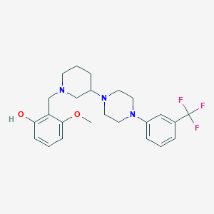 molecular formula C24H30F3N3O2 B4049370 3-methoxy-2-[(3-{4-[3-(trifluoromethyl)phenyl]-1-piperazinyl}-1-piperidinyl)methyl]phenol 