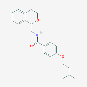 molecular formula C22H27NO3 B4049411 N-(3,4-dihydro-1H-isochromen-1-ylmethyl)-4-(3-methylbutoxy)benzamide 