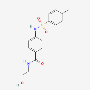 molecular formula C16H18N2O4S B4049440 N-(2-hydroxyethyl)-4-{[(4-methylphenyl)sulfonyl]amino}benzamide 