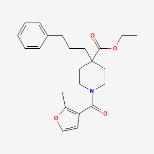 molecular formula C23H29NO4 B4049450 1-(2-甲基-3-呋喃基)-4-(3-苯基丙基)-4-哌啶甲酸乙酯 