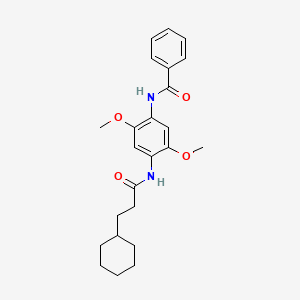 molecular formula C24H30N2O4 B4049456 N-{4-[(3-cyclohexylpropanoyl)amino]-2,5-dimethoxyphenyl}benzamide 