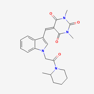 1,3-Dimethyl-5-[[1-[2-(2-methylpiperidin-1-yl)-2-oxoethyl]indol-3-yl]methylidene]-1,3-diazinane-2,4,6-trione