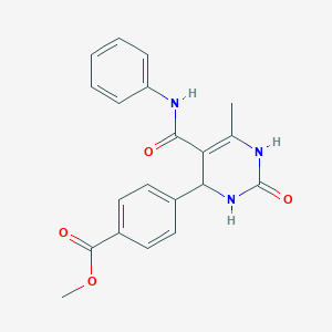 molecular formula C20H19N3O4 B4049506 methyl 4-[5-(anilinocarbonyl)-6-methyl-2-oxo-1,2,3,4-tetrahydro-4-pyrimidinyl]benzoate 