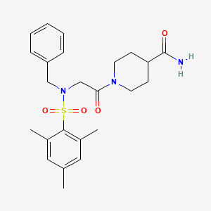 molecular formula C24H31N3O4S B4049521 1-[N-benzyl-N-(mesitylsulfonyl)glycyl]-4-piperidinecarboxamide 