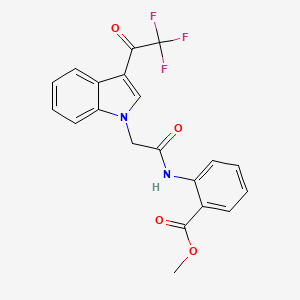 molecular formula C20H15F3N2O4 B4049545 METHYL 2-{2-[3-(2,2,2-TRIFLUOROACETYL)-1H-INDOL-1-YL]ACETAMIDO}BENZOATE 