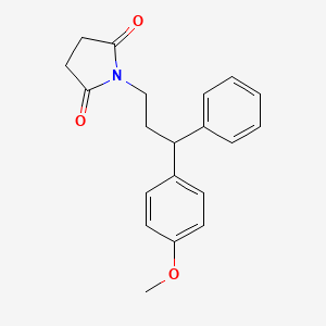 molecular formula C20H21NO3 B4049566 1-[3-(4-Methoxyphenyl)-3-phenylpropyl]pyrrolidine-2,5-dione 