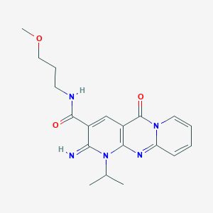 6-imino-N-(3-methoxypropyl)-2-oxo-7-(propan-2-yl)-1,7,9-triazatricyclo[8.4.0.0^{3,8}]tetradeca-3(8),4,9,11,13-pentaene-5-carboxamide