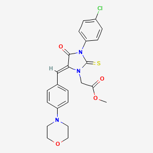 methyl {3-(4-chlorophenyl)-5-[4-(4-morpholinyl)benzylidene]-4-oxo-2-thioxo-1-imidazolidinyl}acetate