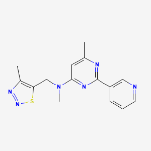 N,6-dimethyl-N-[(4-methyl-1,2,3-thiadiazol-5-yl)methyl]-2-pyridin-3-ylpyrimidin-4-amine