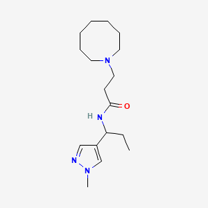 molecular formula C17H30N4O B4049616 3-azocan-1-yl-N-[1-(1-methyl-1H-pyrazol-4-yl)propyl]propanamide 