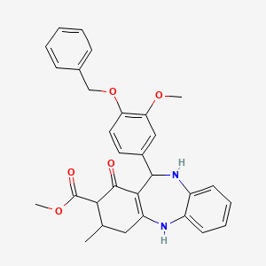 molecular formula C30H30N2O5 B4049667 methyl 11-[4-(benzyloxy)-3-methoxyphenyl]-3-methyl-1-oxo-2,3,4,5,10,11-hexahydro-1H-dibenzo[b,e][1,4]diazepine-2-carboxylate 