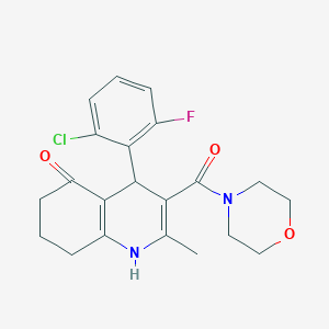 molecular formula C21H22ClFN2O3 B4049678 4-(2-chloro-6-fluorophenyl)-2-methyl-3-(4-morpholinylcarbonyl)-4,6,7,8-tetrahydro-5(1H)-quinolinone 