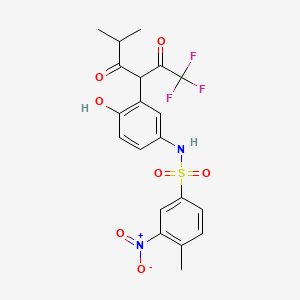 N-{4-hydroxy-3-[3-methyl-2-oxo-1-(trifluoroacetyl)butyl]phenyl}-4-methyl-3-nitrobenzenesulfonamide