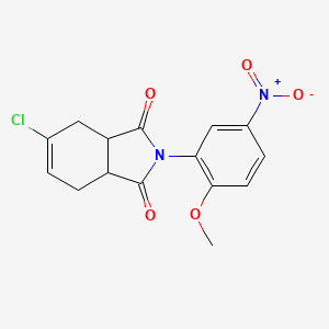 molecular formula C15H13ClN2O5 B4049705 5-Chloro-2-(2-methoxy-5-nitrophenyl)-2,3,3A,4,7,7A-hexahydro-1H-isoindole-1,3-dione 