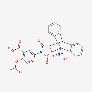 molecular formula C27H18N2O8 B4049713 2-Acetyloxy-5-(1-nitro-16,18-dioxo-17-azapentacyclo[6.6.5.02,7.09,14.015,19]nonadeca-2,4,6,9,11,13-hexaen-17-yl)benzoic acid 