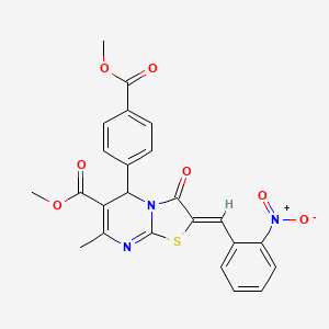 methyl (2Z)-5-(4-methoxycarbonylphenyl)-7-methyl-2-[(2-nitrophenyl)methylidene]-3-oxo-5H-[1,3]thiazolo[3,2-a]pyrimidine-6-carboxylate